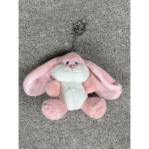 Pink Plush Bunny Rabbit Keychain Cute Stuffed Animal Bag Charm Kawaii